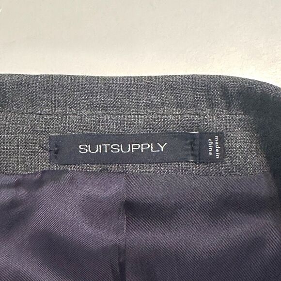 SuitSupply Blazer Jacket Mens 42R Slim Wool Lazio Grey Vitale Barberis Canonico - Picture 10 of 14